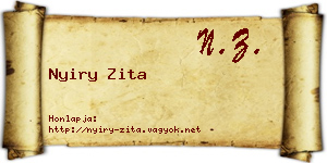 Nyiry Zita névjegykártya